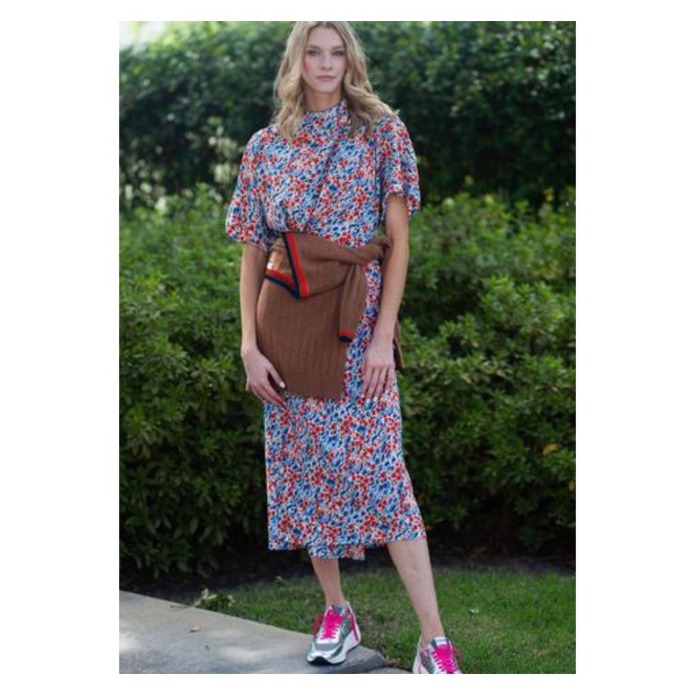 Stine Goya Rhode Meadow Silk Midi Dress